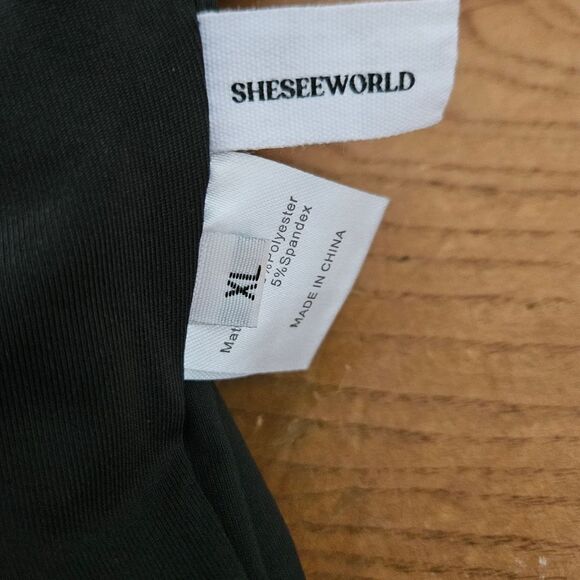 SHESEEWORLD Bodycon Romper Shiny Silver Metallic One Shoulder Womens XL NWT - Picture 4 of 6